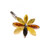 SS Multicolored Amber Flower Pendant