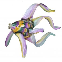 Art Glass Gecko Dichroic Purple