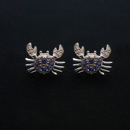 SS Created Opal Crab Stud Earrings