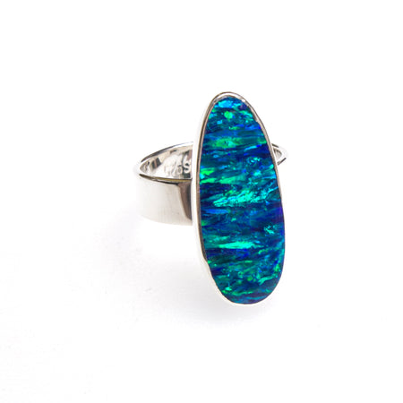 SS Oval Turquoise Bezel Earrings