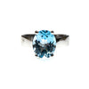 SS Blue Topaz Oval Prong Ring