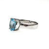 SS Blue Topaz Oval Prong Ring