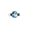 SS Blue Topaz Oval Prong Ring