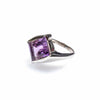 SS Amethyst Diamond Twist Ring (Size 8.5)