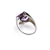 SS Amethyst Diamond Twist Ring (Size 8.5)