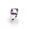 SS Amethyst Diamond Twist Ring (Size 8.5)