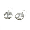 SS Curly Tree Domed Cutout Earrings