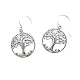 SS Curly Tree Domed Cutout Earrings
