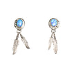 SS Created Opal 2 Feather Drop Earrings