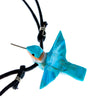 Turqouise Carved Bird Fetish Leather Necklace