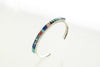 SS Multicolor Turquoise and Mother of Pearl Inlay Cuff Bracelet