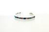 SS Multicolor Turquoise and Mother of Pearl Inlay Cuff Bracelet