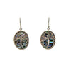 SS Abalone Oval Dragonfly Dangle Earrings