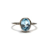 SS 7mm x 9mm Blue Topaz Oval Ring