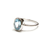 SS 7mm x 9mm Blue Topaz Oval Ring