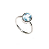 SS 7mm x 9mm Blue Topaz Oval Ring