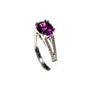 14KW Purple Garnet Split Shank Ring
