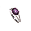 14KW Purple Garnet Split Shank Ring