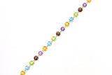 14K Multicolor Rainbow Bezel Bracelet