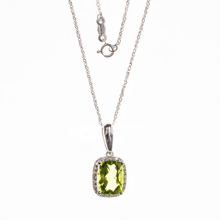 SS Created Peridot Briolette and Donut Bolo Necklace