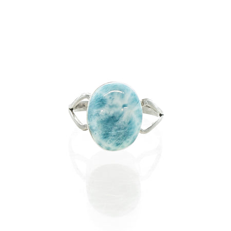 SS 3 Turquoise Swirl Ring (Size 6)