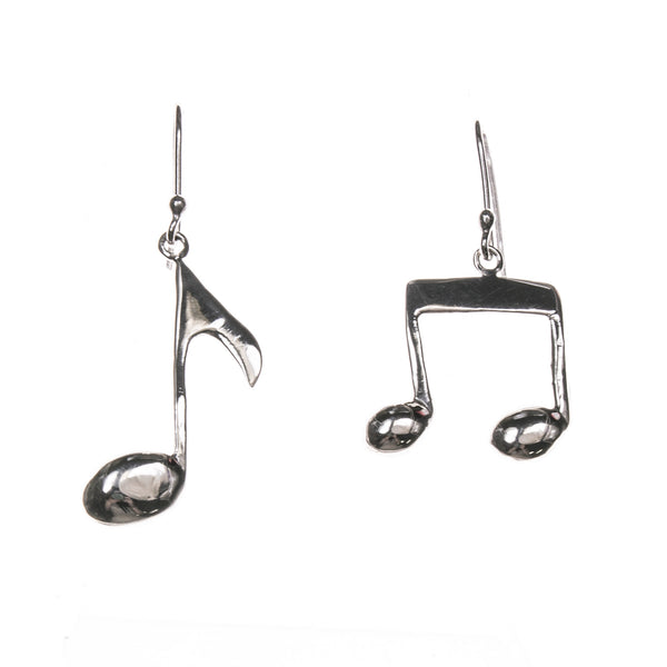Sterling Silver Music Note Earrings