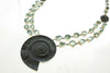 SS Ammonite and Green Amethyst Two Row Necklace