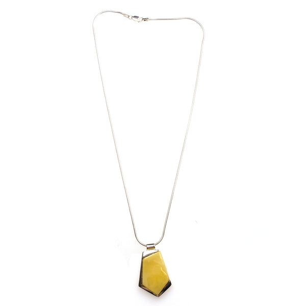 SS Geometric Butterscotch Amber Necklace