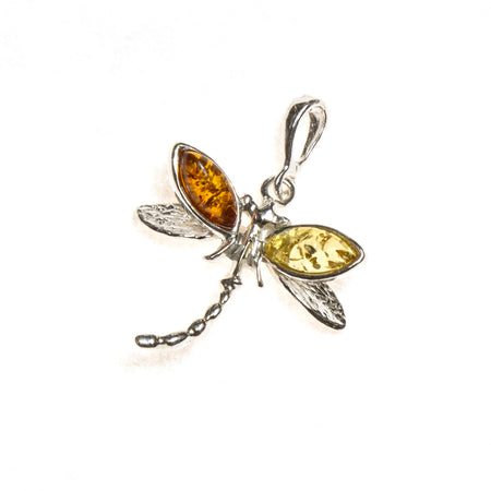 Sterling Silver Amber Butterfly Pendant