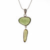 Sterling Silver 2 Moldavite Bezel Necklace