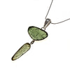 Sterling Silver 2 Moldavite Bezel Necklace