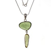 Sterling Silver 2 Moldavite Bezel Necklace