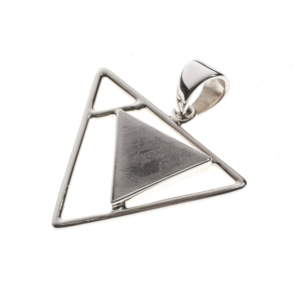 Sterling Silver Meteorite Triangle Pendant