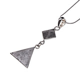 Sterling Silver Meteorite Diamond and Triangle Necklace