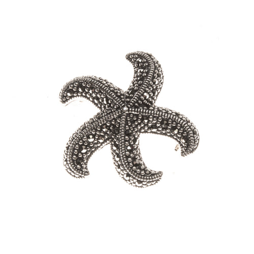 Sterling Silver Marcasite Starfish Pin/Pendant
