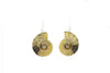 Nickle Plated Ammonite Dangle Earrings
