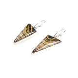 SS Triangle Stromatolite Bezel Earrings