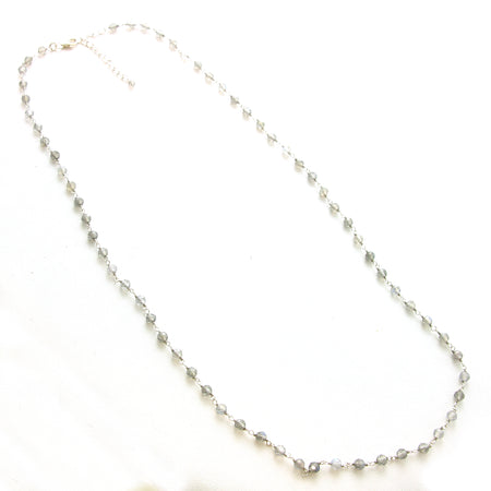 SS Faceted Morganite Bezel Necklace