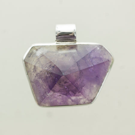 SS Amethyst Triangle Rope Coil Pendant