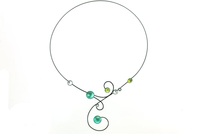 Bubbles and Swirls Memory Wire Necklace