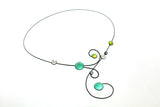 Bubbles and Swirls Memory Wire Necklace