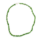 Nickel Plated Chromium Diopside Chip Bead Necklace
