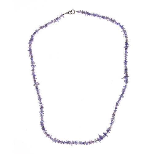Nickel Plated Tanzanite Chip Necklace