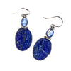 SS Kyanite and Lapis Lazuli Oval Earrings