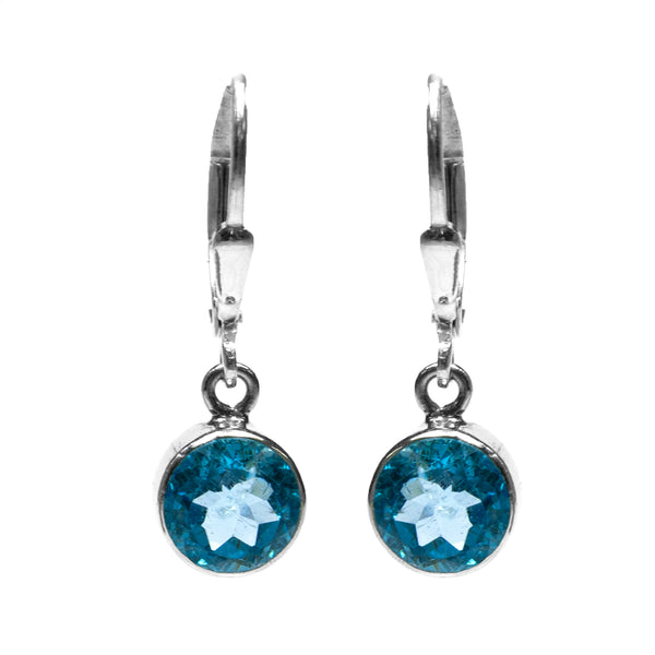 Sterling Silver Blue Topaz Earrings