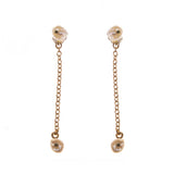 Bronze Dainty Pearl Drop Earrings
