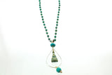 SS Turquoise Buddha Bead Necklace