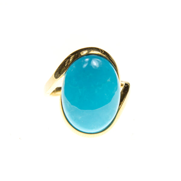 14K Gold Sleeping Beauty Turquoise Ring