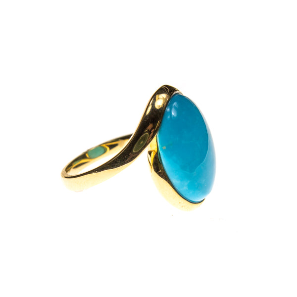 14K Gold Sleeping Beauty Turquoise Ring