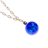 14K Created Opal 14mm Ball Necklace